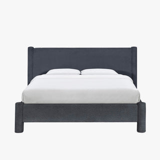 ALINA Lit double effet peau de mouton anthracite 160x200 cm