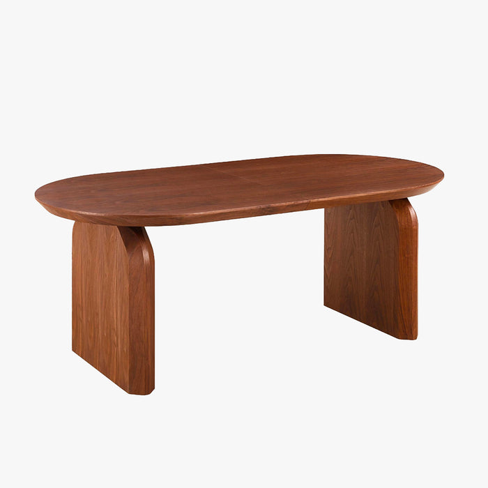 DANTE Table à manger ovale extensible couleur bois foncé 200-300 cm