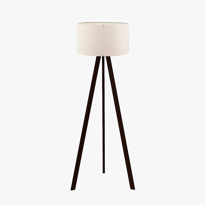 SYMO Lampe sur pieds avec abat jour en tissu blanc pieds noir