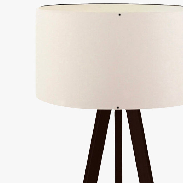 SYMO Lampe sur pieds avec abat jour en tissu blanc pieds noir