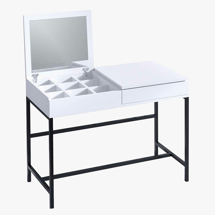 AMARIA Coiffeuse 1 tiroir avec miroir et rangement