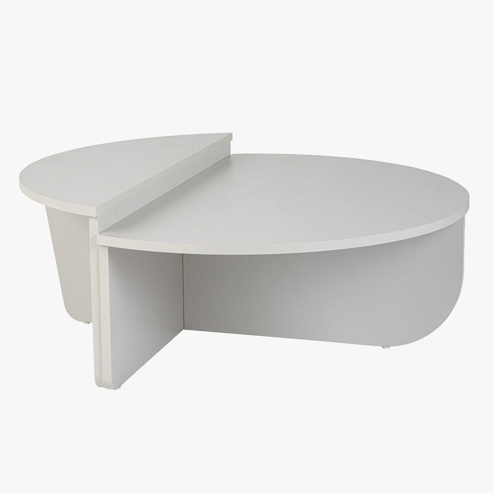 ELYNA Table basse ronde blanc D90 cm