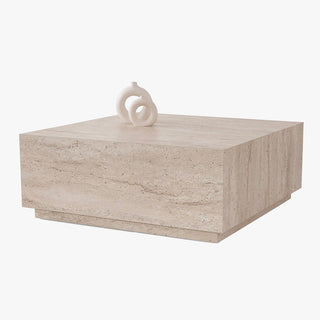 EYRA Table basse carrée beige 90 cm
