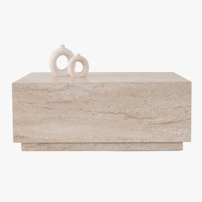 EYRA Table basse carrée beige 90 cm