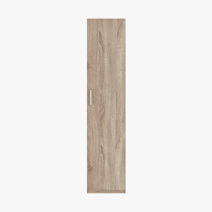 MIKE Armoire 1 porte 4 étagères couleur chêne clair