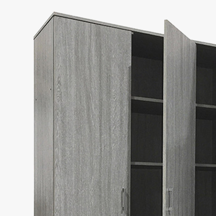 RAY XL Armoire 3 portes 4 étagères couleur chêne gris