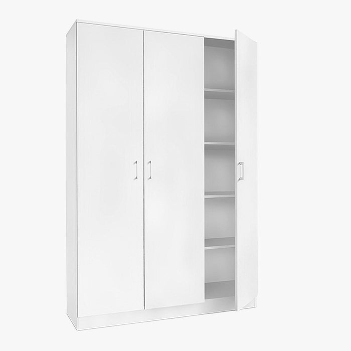 RAY XL Armoire 3 portes 4 étagères blanc