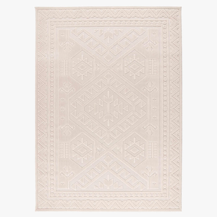 VIVA 2 Tapis en tissu doux à motif en relief blanc écru - 160x230 cm