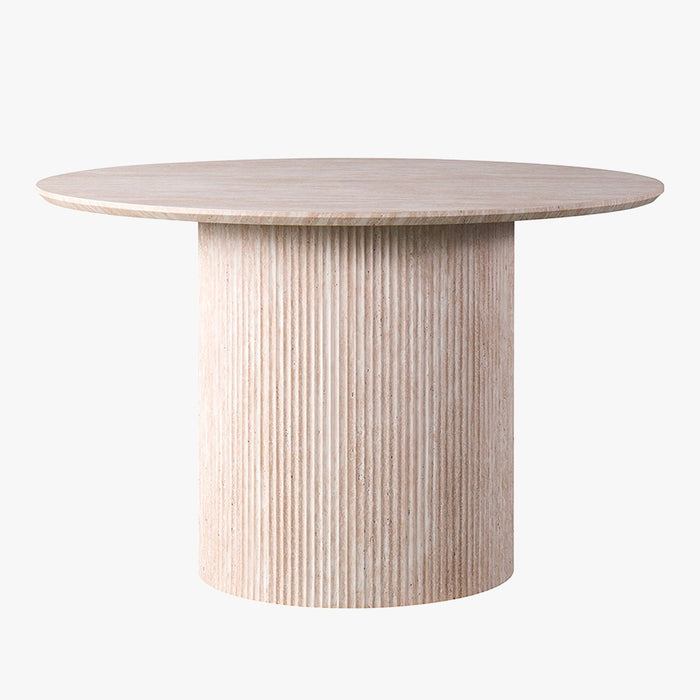 LAGOS - 120 Table à manger ronde couleur travertin 120 cm