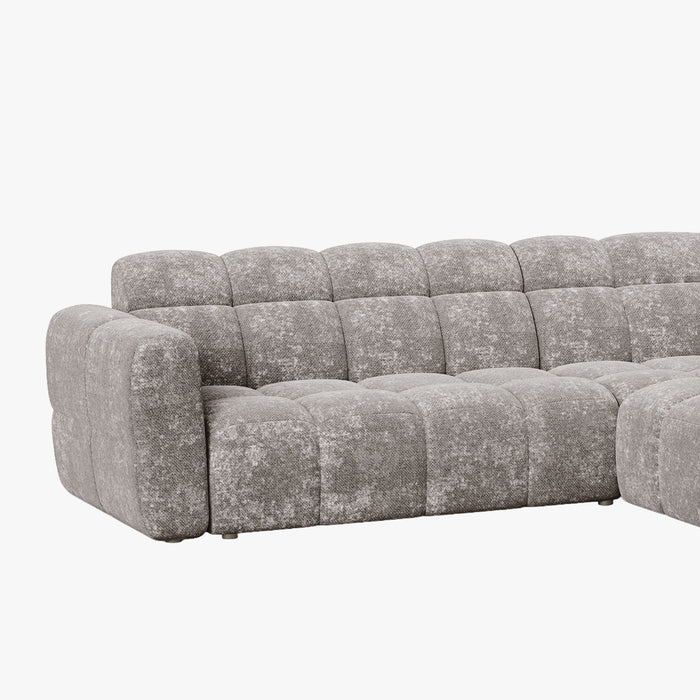 BELIZ Canapé d'angle en tissu taupe - Angle droit