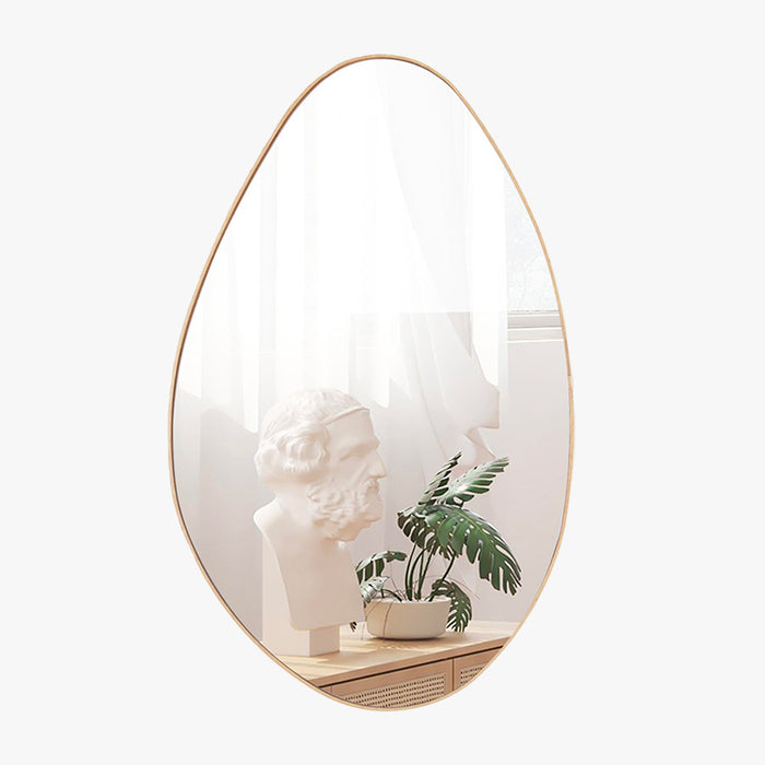 NACIA Miroir mural ovale 80x50 cm couleur chêne vieilli