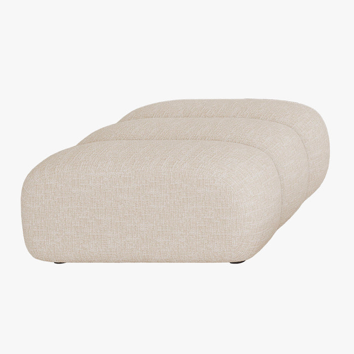 GABYA Pouf rectangle matelassé en tissu beige