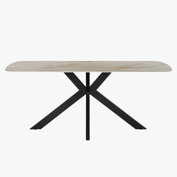 APOLLO XL Table à manger en pierre frittée beige 180 cm