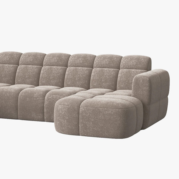 BELIZ XL Canapé panoramique tissu taupe - Angle droit