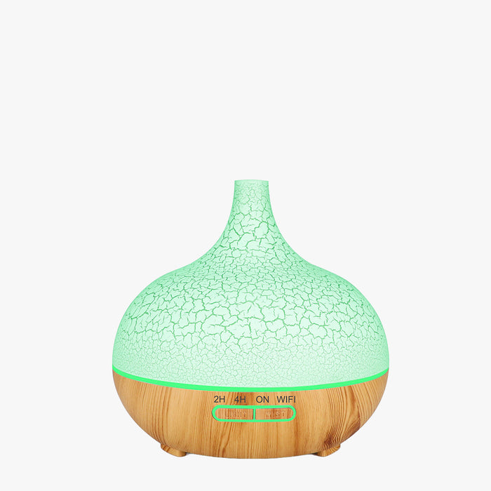 MAROS Diffuseur d'huiles essentielles à LED couleur bois et blanc