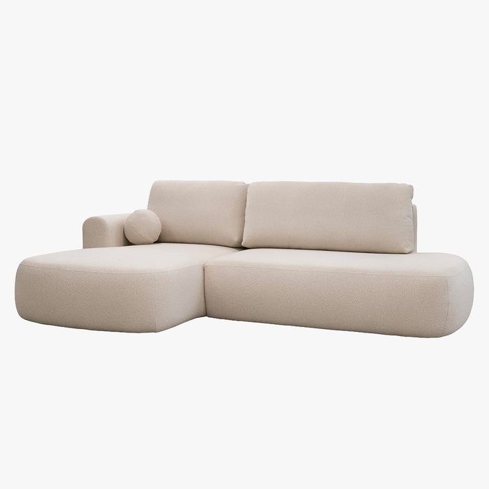 TYLAN Canapé d’angle convertible avec coffre effet peau de mouton - Angle gauche