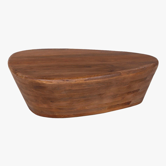 ORYA Table basse ovale en bois de manguier massif