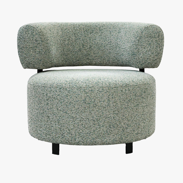 NAYA Fauteuil design en tissu vert et métal noir