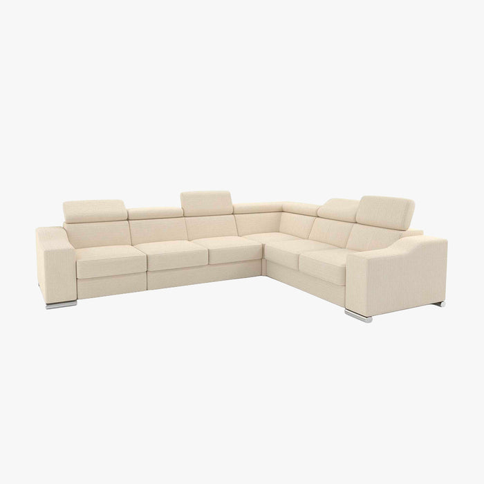 LUCKY COTELÉ Canapé d’angle convertible réversible en velours côtelé beige