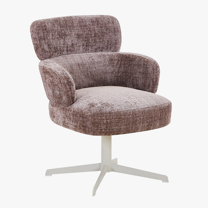 NEJYA Fauteuil en tissu taupe pieds en métal gris