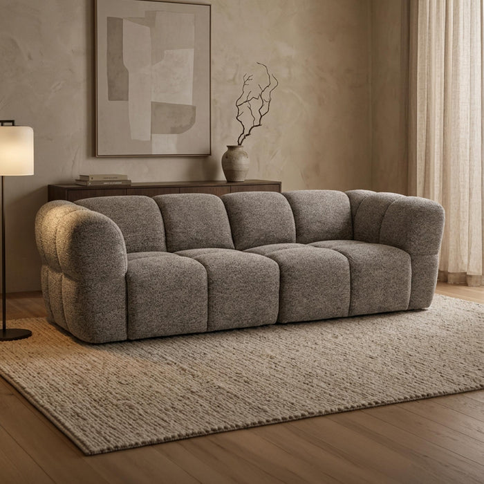 NALA Canapé 3 places relax électrique avec assises coulissantes en tissu taupe