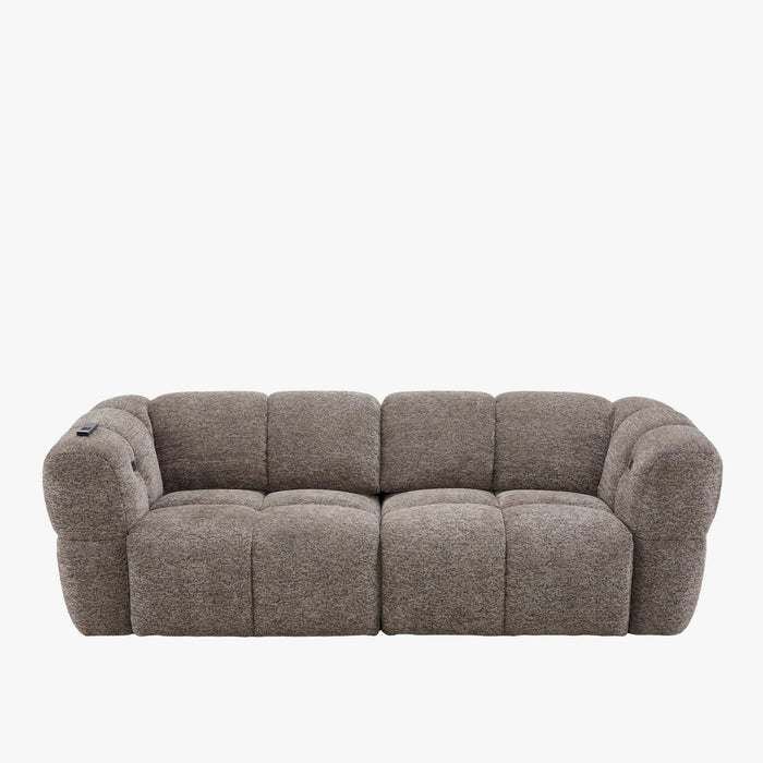 NALA Canapé 3 places relax électrique avec assises coulissantes en tissu taupe
