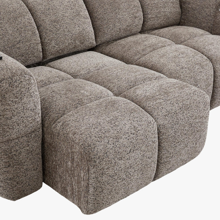 NALA Canapé 3 places relax électrique avec assises coulissantes en tissu taupe