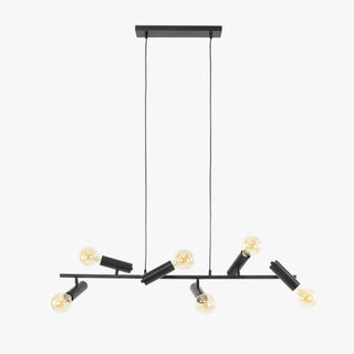 ASTER Suspension 6 lampes pivotantes en métal gris foncé 110x150 cm