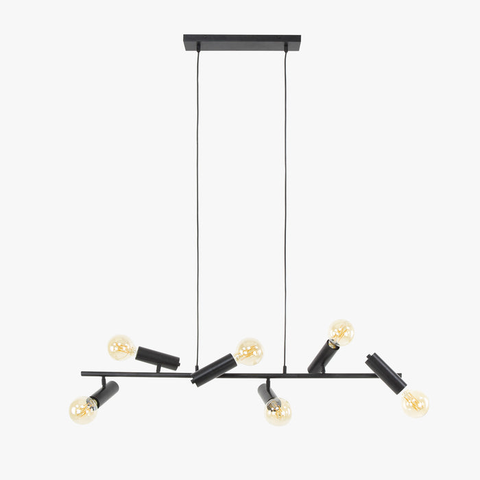 ASTER Suspension 6 lampes pivotantes en métal gris foncé 110x150 cm