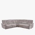 CHILLY Canapé d'angle relax électrique réversible en tissu taupe