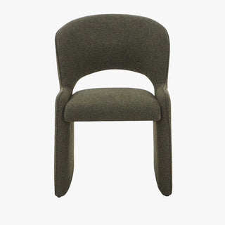 ALESIA Fauteuil tissu bouclette vert foncé
