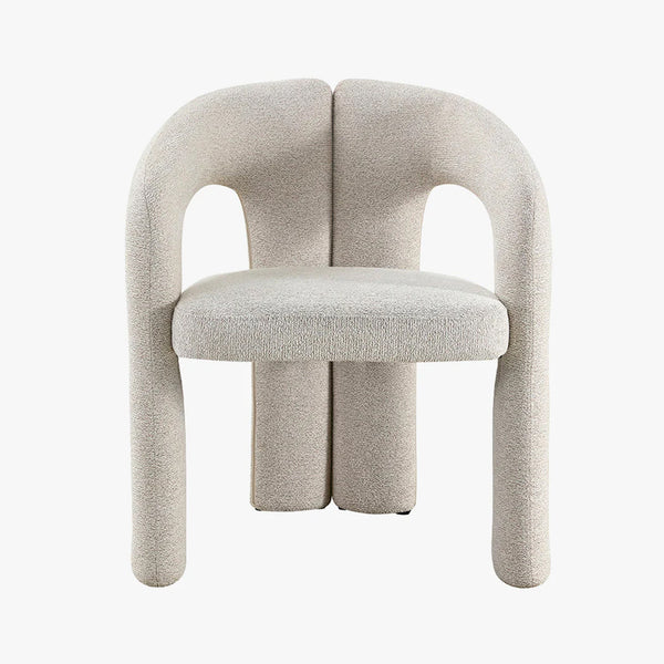 BEJA Fauteuil en tissu bouclette écru