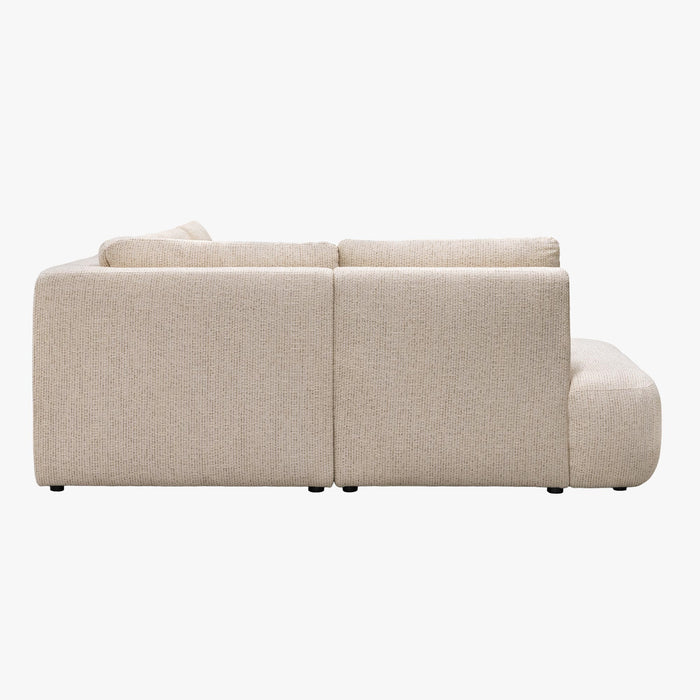 LINDA Canapé d'angle en tissu beige - Angle gauche