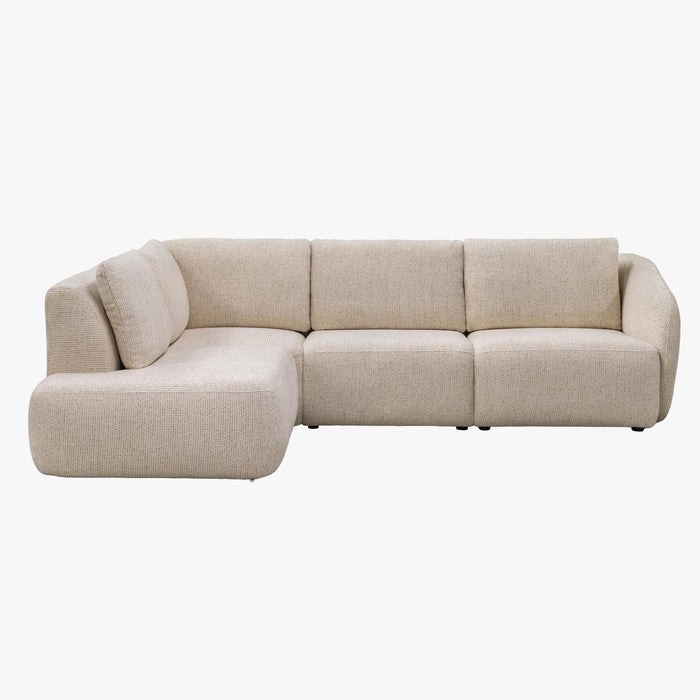 LINDA Canapé d'angle en tissu beige - Angle gauche
