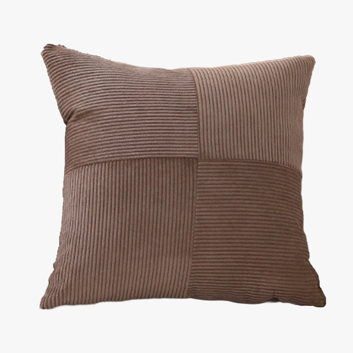 ISYS Coussin carré en tissu côtelé marron 45x45 cm