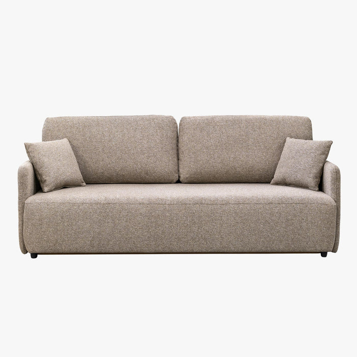 CARLA Canapé 3 places convertible en tissu taupe