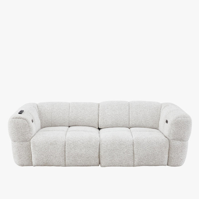 NALA Canapé 3 places relax électrique avec assises coulissantes en tissu beige
