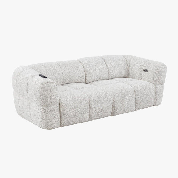 NALA Canapé 3 places relax électrique avec assises coulissantes en tissu beige