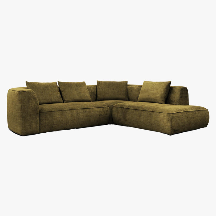 ROSIE Canapé d'angle en tissu vert - Angle droit