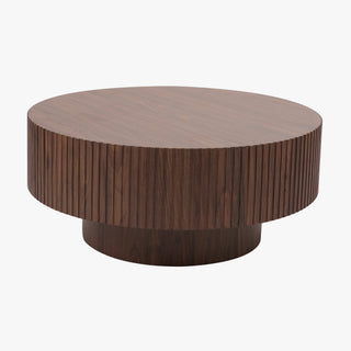 AIRA Table basse ronde couleur bois foncé D80 cm