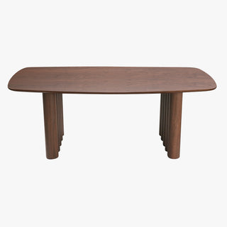 DAREL Table à manger rectangulaire en bois foncé 200 cm
