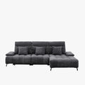 TIAM Canapé d'angle relax électrique en tissu matelassé noir - Angle droit