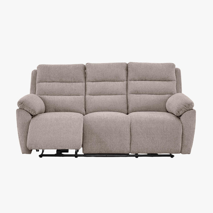 ULYA Canapé 3 places relax électrique en tissu taupe