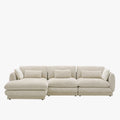KENDAL Canapé d'angle en tissu beige - Angle gauche