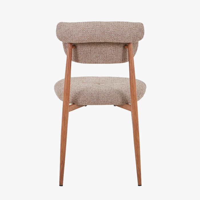 ADRIA Lot de 2 chaises en tissu taupe pieds couleur bois