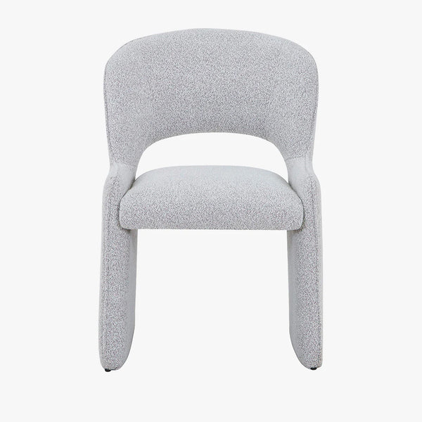 ALESIA Fauteuil tissu bouclette gris