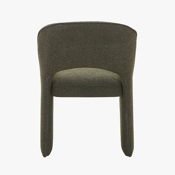 ALESIA Fauteuil tissu bouclette vert foncé