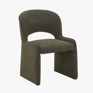 ALESIA Fauteuil tissu bouclette vert foncé