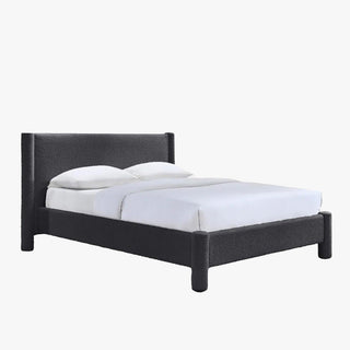ALINA Lit double effet peau de mouton anthracite 160x200 cm
