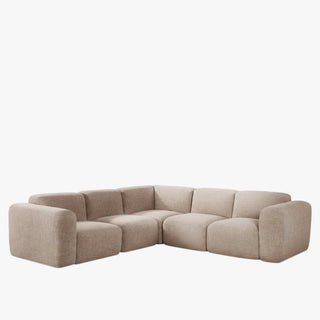ALMA Canapé d'angle modulable en tissu beige